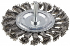 Щетка ЗУБР "ЭКСПЕРТ" дисковая для дрели, плетеные пучки стальной закаленной проволоки 0,5мм, 100мм