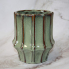 594538 Ваза керам. Vase TORTINI d14,5 h16 см зеленый (ш/к 0465)