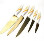 Набор ножей 5 предметов на подставке силиконовые ручки