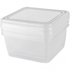 Набор контейнеров для заморозки Plast Team Frozen 0,45л квадратный 115х115х85 мм 3шт натуральный