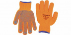 Перчатки ЗУБР утепленные, акриловые, с защитой от скольжения, 10 класс, сигнальный цвет, L-XL