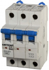 Выключатель автоматический СВЕТОЗАР 3-полюсный, 63 A, "B",откл. сп. 6 кА, 400 В