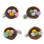 Изделие декоративное "Гнездо пасхальное" (блок 12 шт), L5,5 W5 H2 см, 4в.