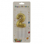 Свеча для торта "Цифра 2", L3,5 W1 H9,5 см