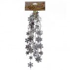 Украшение новогоднее "Снежинки" (серебро), L 2,7м