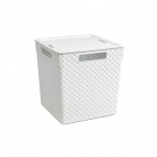 Коробка для хранения квадратная "Береста" с крышкой 23л 294х294х301 (белый)