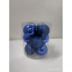 Набор из 12шт Украшение новогоднее "Шар", D 8 см Полимерный материал