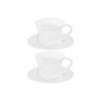 Чайная пара "Снежинки" 4 предмета, чашка - 220 мл 11,5*9*6,5 см, блюдце - 15*15*2 см