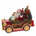 Фигурка декоративная "Дед Мороз на машине", L26 W13 H19,5 см
