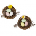 Изделие декоративное "Гнездо пасхальное" (блок 12 шт), L7 W6,5 H2 см, 2в.