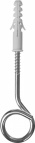 Дюбель распорный полипропиленовый, тип "ЕВРО", в комплекте с шурупом-кольцом, 12 х 60 / 8 х 135 мм, 15 шт, ЗУБР Мастер 30695-12-60
