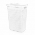 Корзина д/белья "Элемент" 30л узкая (белый)