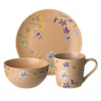 НАБОР ПОСУДЫ LEFARD "FLOWERS" 3 ПРЕДМЕТА: КРУЖКА 390МЛ, САЛАТНИК 640МЛ, ТАРЕЛКА 20,5СМ