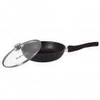 Сковорода а/пр литая 24см съемн/руч стекл/кр Темный мрамор