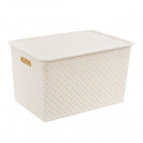 Корзинка "Береста" 14л 350х245х205мм с крышкой  (слоновая кость)