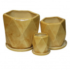 К-т керам. из 3-х Кристалл бежевый ( 22х24, 18х17, 11х11) см.