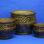 К-т керам. из 3-х Витой зеленый ( 32*32, 17,5*20, 13*13,5) см.