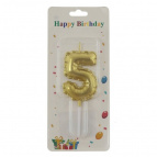 Свеча для торта "Цифра 5", L3,5 W1 H10,5 см