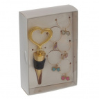 Набор: пробка для бутылки и декор для бокалов, L9 W3 H14 см