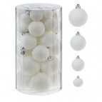 Набор из 40шт, Украшение новогоднее Шар "Снежное очарование", D 6 см, L14,5 W14,5 H26 см