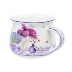 Кружка 250 мл 11*8,5*7 см "Лаванда", бочонок, NEW BONE CHINA