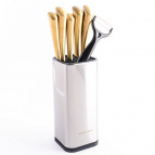 40613 Набор кухонных ножей нерж/ст + подставка пластик 7пр MB серебристый, золотой