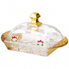 Масленка "Lefard Gold Glass" 17,5*10,5 См. Высота=9 См. + Нож