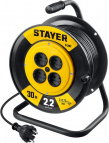 удлинитель на катушке, ПВС, 2 х 0.75 мм2, 30 м, 2200 Вт, STAYER S-207,  (55073-30)
