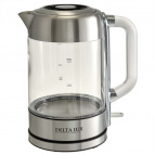 Чайник DELTA LUX DE-1026 корпус из жаропр. стекла, нерж.: 2200Вт, 1,7л (6)