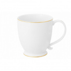 Кружка 500 мл 13,5*10*10,5 см "Белая с золотом" на ножке, NEW BONE CHINA