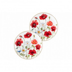 Набор тарелок 2 пр.16*16*2 см, "Маки" NEW BONE CHINA
