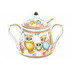 Сахарница 450 мл 15*10*11,5 см "Совушки"+ ложка NEW BONE CHINA