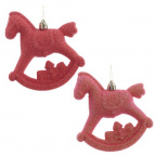 Набор из 2шт, Украшение новогоднее "Лошадка", L11 W5 H10 см