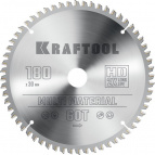KRAFTOOL Multi Material, 180 х 30 мм, 60Т, пильный диск по алюминию (36953-180-30)
