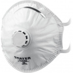 STAYER фильтрующая полумаска с клапаном выдоха KV-99, класс защиты FFP3, коническая (11110-3)