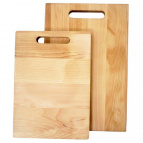 Комплект 2 доски разделочные береза 24х17см и 29,5х19,5см на подставке