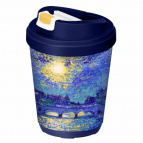 ТЕРМОСТАКАН С КЛАПАНОМ И ДЕКОРОМ  300 МЛ (Синий)