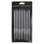 Набор из 10-ти свечей для торта, D 0,5 см,L9 W1 H18,5 см