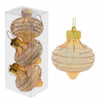 Украшение новогоднее "Шар" (набор из 3-х), L8,5 W8,5 H10,5 см Полимерный материал