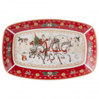 БЛЮДО LEFARD "ТРОЙКА" ПРЯМОУГ. 25*16*3 СМ КРАСНОЕ (КОР=12ШТ.)