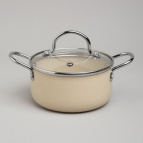 КАСТРЮЛЯ AGNESS С АНТИП. ПОКР.  И СТЕКЛ. КРЫШКОЙ 950 МЛ, 14*7 СМ