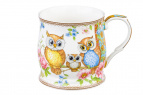 Кружка 350 мл 11,5*8,5*8,5 см "Совушки", NEW BONE CHINA