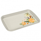 ПОДНОС УНИВЕРСАЛЬНЫЙ С ДЕКОРОМ 293X193X20 ММ (Светло-серый)