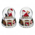 Фигурка декоративная в стекл. Шаре с эффектом вьюги "Новый год", D 4.5 см, L5,5 W5,5 H6 см, 2в.