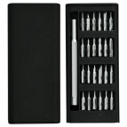 Отвертка с набором насадок. Набор 25 предметов. Общая длина ручки 10,5 см NEW