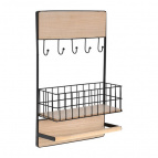 QWERTY  Подвесная полка-вешалка с корзиной, черная, 32*12*50  см / 4