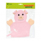 Мочалка-варежка "Хрюшка" для нежной и чувствительной кожи, 23х21см, soft, для бани и сауны "Банные штучки"/ 24