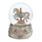 Фигурка декоративная в стекл шаре"Карусель" (ключ, муз), L9 W9 H14 см