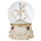 Фигурка декоративная в стекл шаре "Карусель" (ключ, муз,движ), L10 W10,5 H18 см