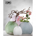 589059 Ваза стекло Syla d13 h12 см серый (ш/к 7466)